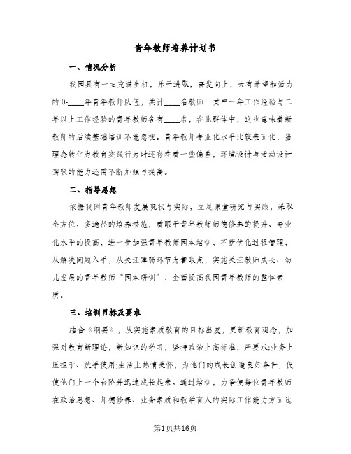 青年教师培养计划书(4篇)