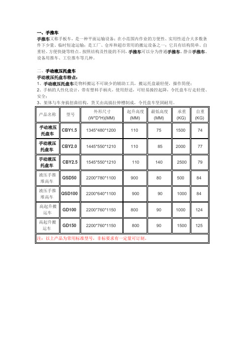 搬运设备系列