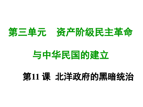 部编版历史八年级上册第十一课北洋政府的黑暗统治-课件