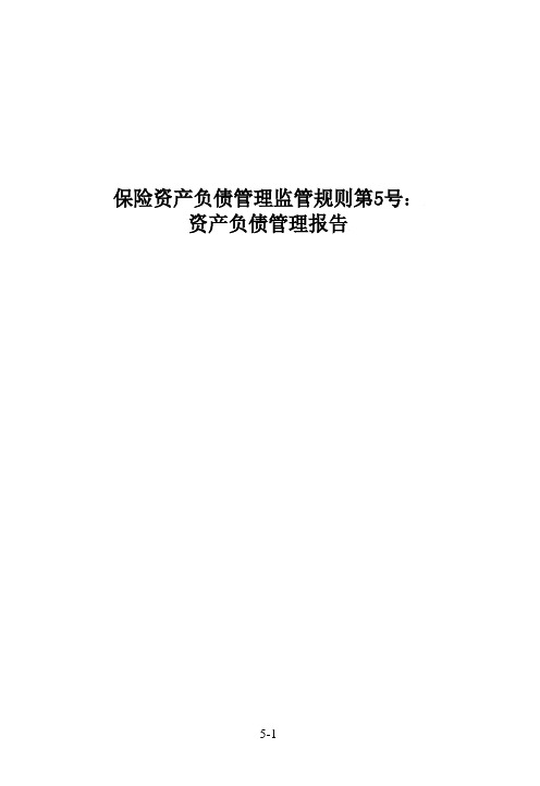 保险资产负债管理监管规则第5号：资产负债管理报告