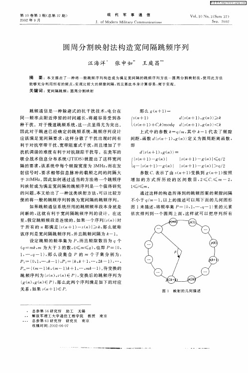 圆周分割映射法构造宽间隔跳频序列