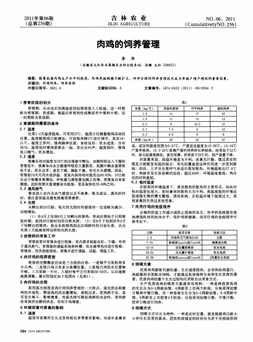 肉鸡的饲养管理