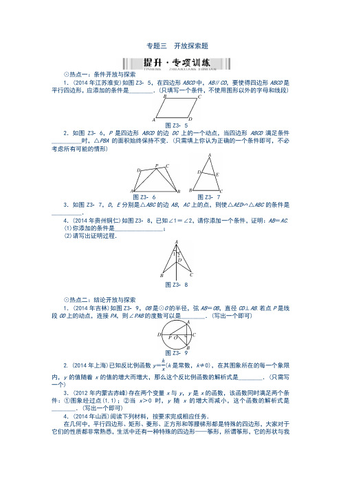 最新中考专题突破 第二部分 专题三 开放探索题