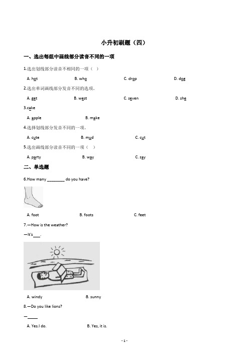 小升初英语六年级下册英语刷题(四) 教科版含答案