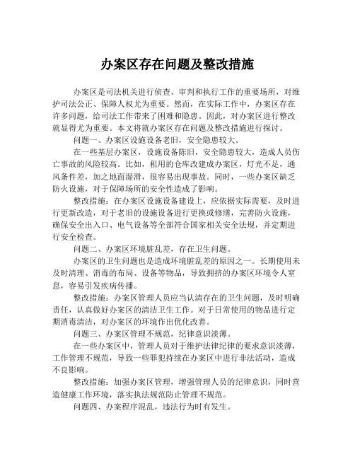 办案区存在问题及整改措施