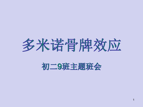 多米诺骨牌效应   主题班会课件(共13张ppt)八年级