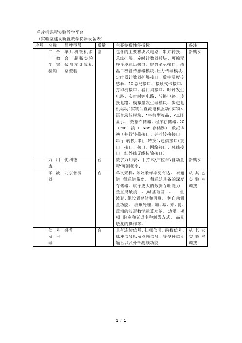 单片机课程实验教学平台