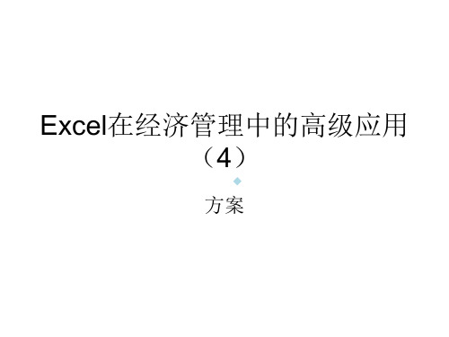 Excel在经济管理中的高级应用5方案