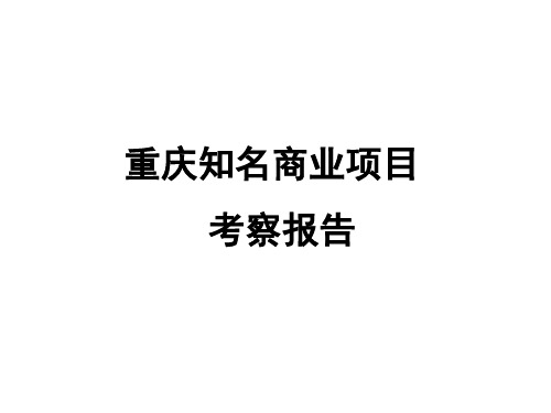 重庆知名商业项目市场考察概述