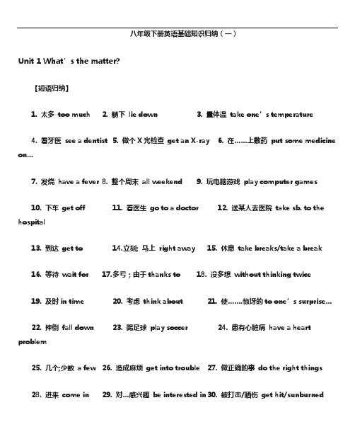 人教版英语八年级下册全册短语总结