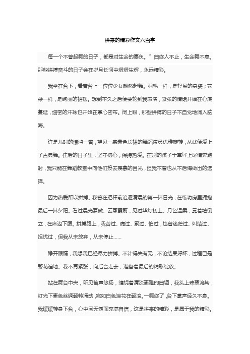 拼来的精彩作文六百字