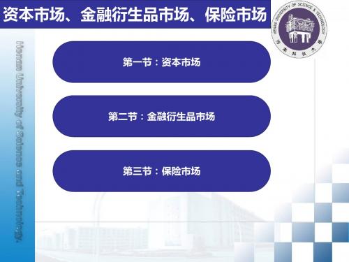 资本市场、金融衍生品市场、保险市场