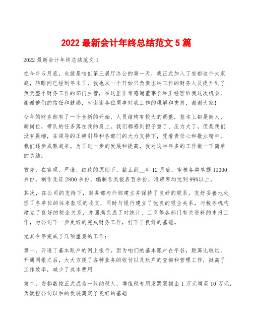 2022最新会计年终总结范文5篇