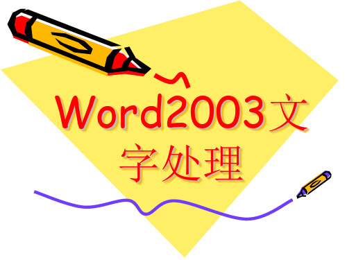 Word2003文字处理