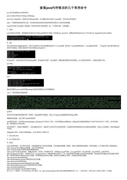 查看java内存情况的几个常用命令