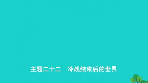 2019版中考历史总复习主题二十二冷战结束后的世界课件