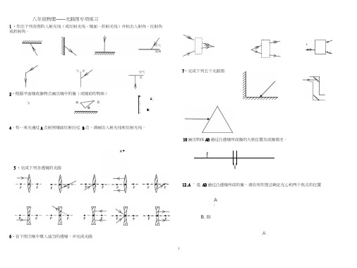 (完整word版)光路图专项练习题