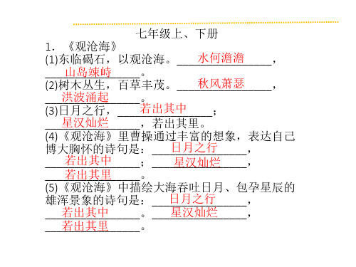 语文中考总复习《古诗文》专题复习