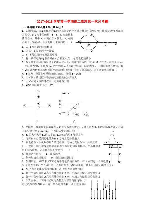 山西省汾阳中学高二物理上学期第一次月考试题