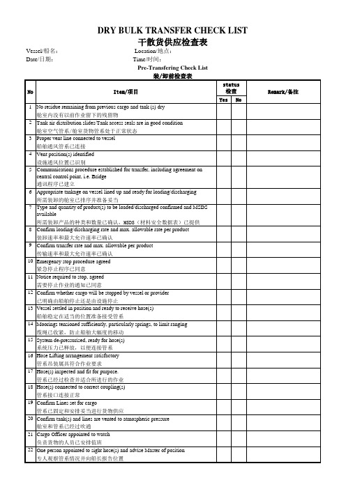 DRY BULK TRANSFER CHECK LIST2