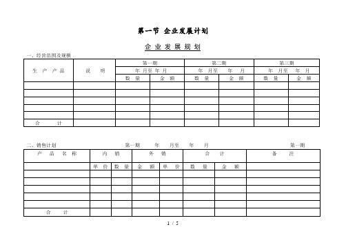 某企业企业发展计划表(doc 5页)