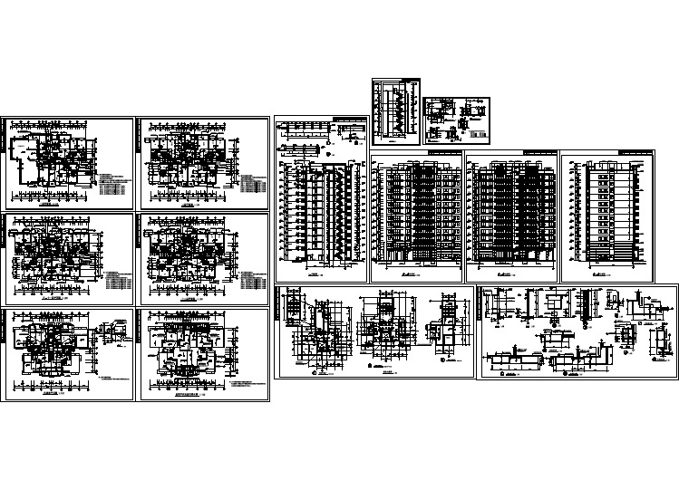 某社区高层住宅一梯四户建筑CAD施工设计图纸