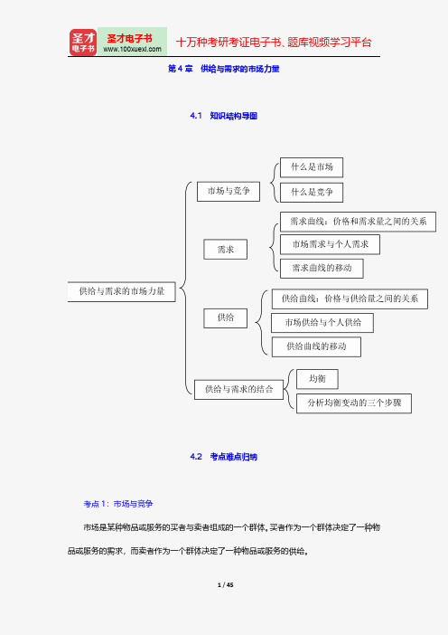 经济学原理(微观经济学)考点归纳、习题详解、考研真题-供给与需求的市场力量【圣才出品】