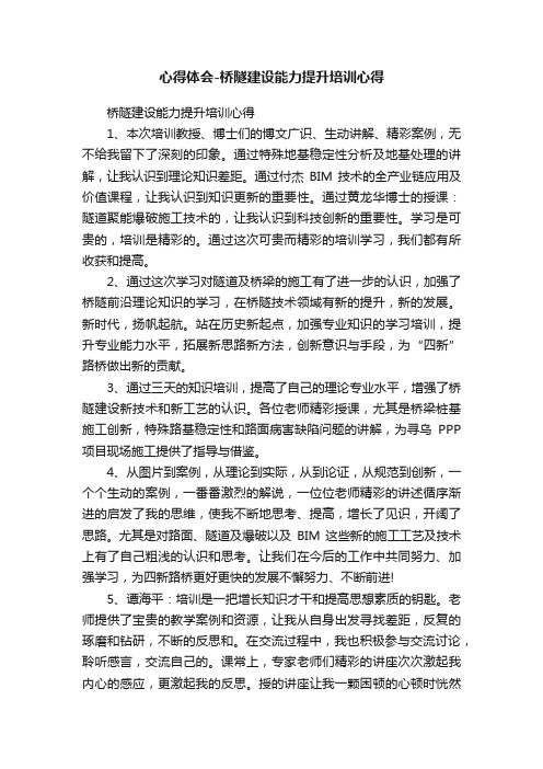 心得体会-桥隧建设能力提升培训心得