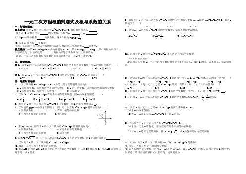 一元二次方程根的判别式及根与系数的关系