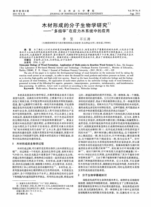 木材形成的分子生物学研究——“多组学”在应力木系统中的应用