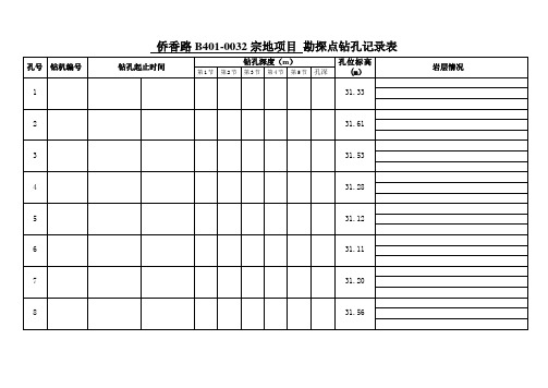 (精选)勘探点钻孔记录表