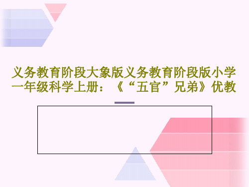 义务教育阶段大象版义务教育阶段版小学一年级科学上册：《“五官”兄弟》优教15页PPT