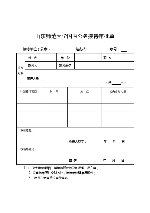 公务接待、公务用车、因公出国规定相关表格