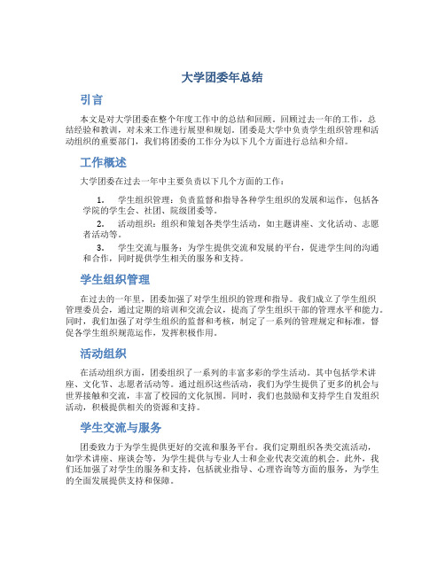 大学团委年总结