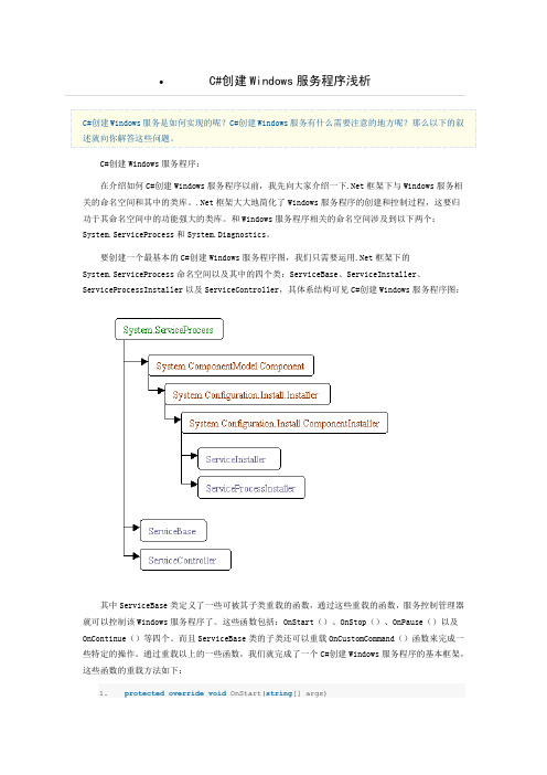 C#创建服务