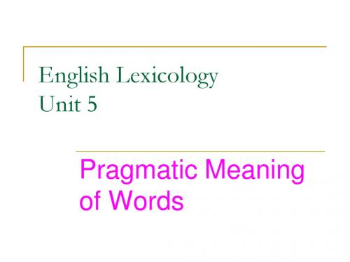 英语词汇学-词汇的语用意义Pragmatic_meaning