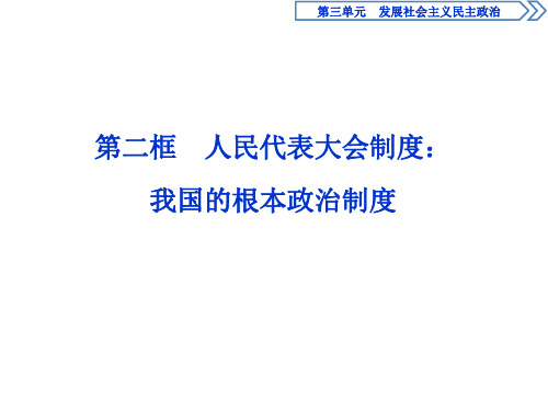 2020年政治必修二浙江专用课件：第三单元 第六课 2 第二框 人民代表大会制度：我国的根本政治制度