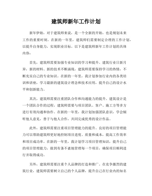 建筑师新年工作计划