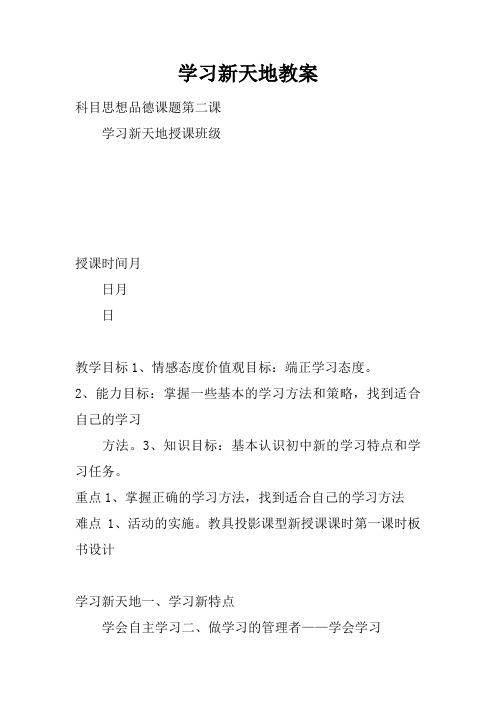 学习新天地教案