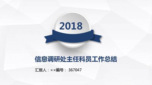 信息调研处主任科员工作总结述职汇报模板【精选】