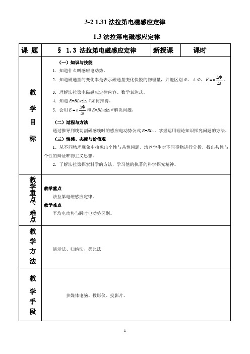 3-2 1.31法拉第电磁感应定律