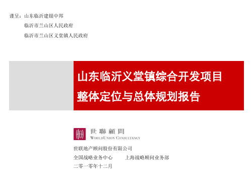 山东临沂义堂镇综合开发项目整体定位与总体规划报告