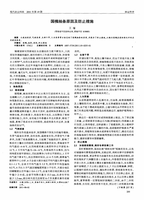 国槐抽条原因及防止措施