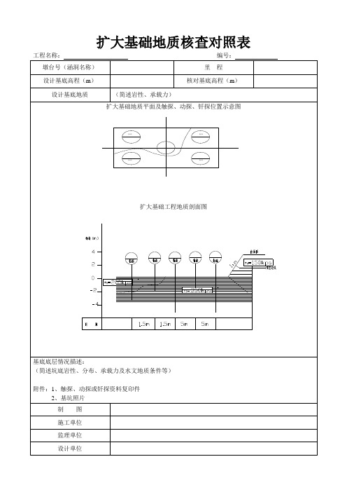 扩大基础地质核查对照表