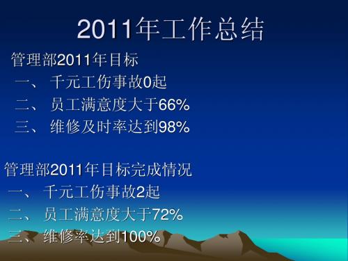 行政部2011年工作总结及2012年工作计划