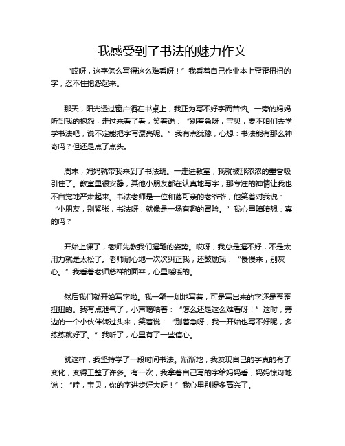 我感受到了书法的魅力作文