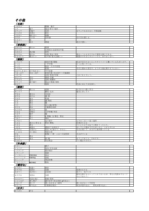 日语1级单词大全