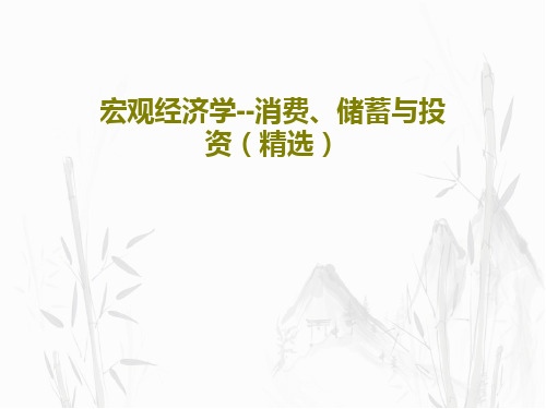 宏观经济学--消费、储蓄与投资(精选)29页文档