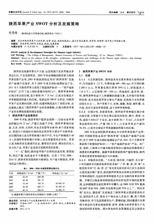 陕西苹果产业SWOT分析及发展策略