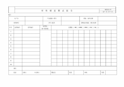 材料硬度测试报告